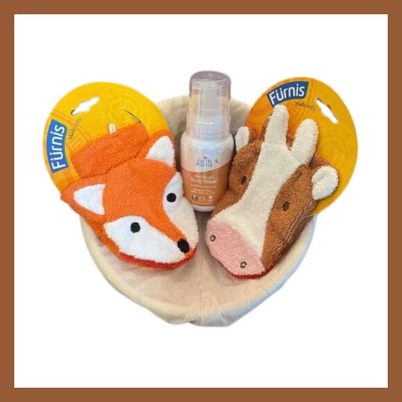 FÜRNIS Animal Wash Mitt Set for Baby/Toddler Bath Time - Picture 1 of 3
